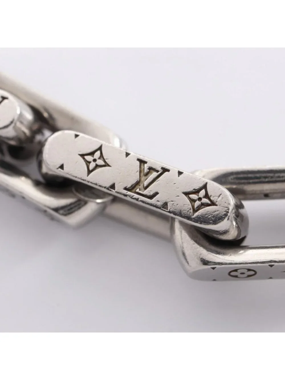 Louis Vuitton Necklace Collier Chain Monogram Silver Stainless Steel